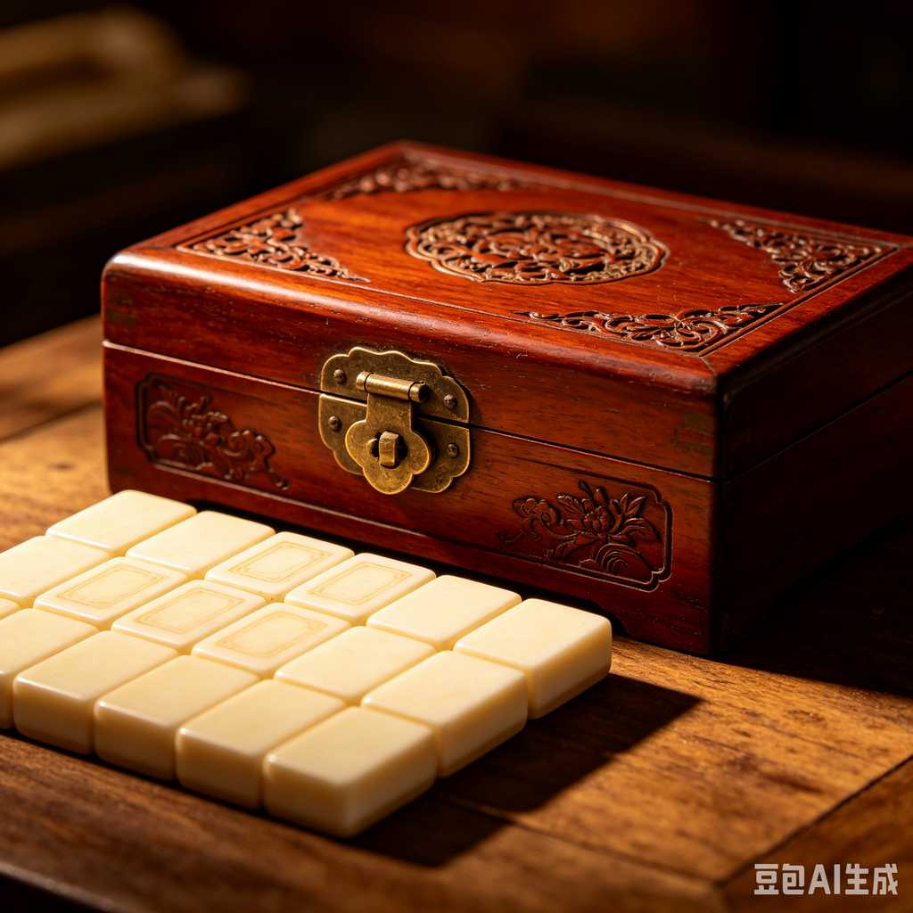 bamboo wood mahjong set